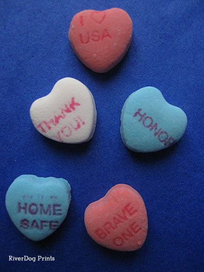 Click the hearts to find a bag of Red, White & You Sweethearts