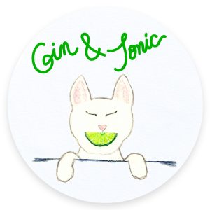 Gin and Tonic Cats and Cocktails Illustration