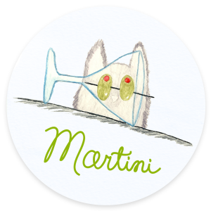 Martini Cats and Cocktails Illustration